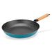 Frying Pan 28cm With Enameled Lightweight Non Stick Cast Iron And Wooden Handle