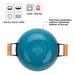 Wok SEAGREEN 32x9.2cm/5L with Glass Lid Enamelled Lightweight Cast Iron with Non-Stick Coating