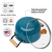 Enamelled Non-Stick Cast Iron Stockpot  24x11cm/4LTR With Glass Lid SEAGREEN