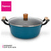Enamelled Non-Stick Cast Iron Stockpot 32x125cm/8LTR With Glass Lid SEAGREEN