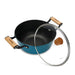 Enamelled Non-Stick Cast Iron Stockpot 32x125cm/8LTR With Glass Lid SEAGREEN