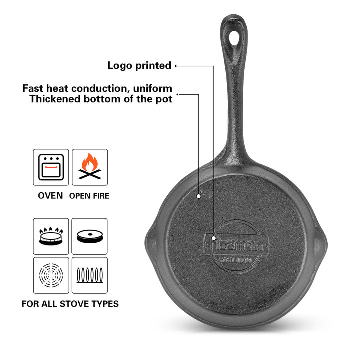 Cast Iron Frying Pan 16cm With Natural Non Stick Coating