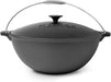 Dutch Oven Cast Iron Cauldron 8.0L with Handle and Lid, Non-Stick Cast Iron Cauldron