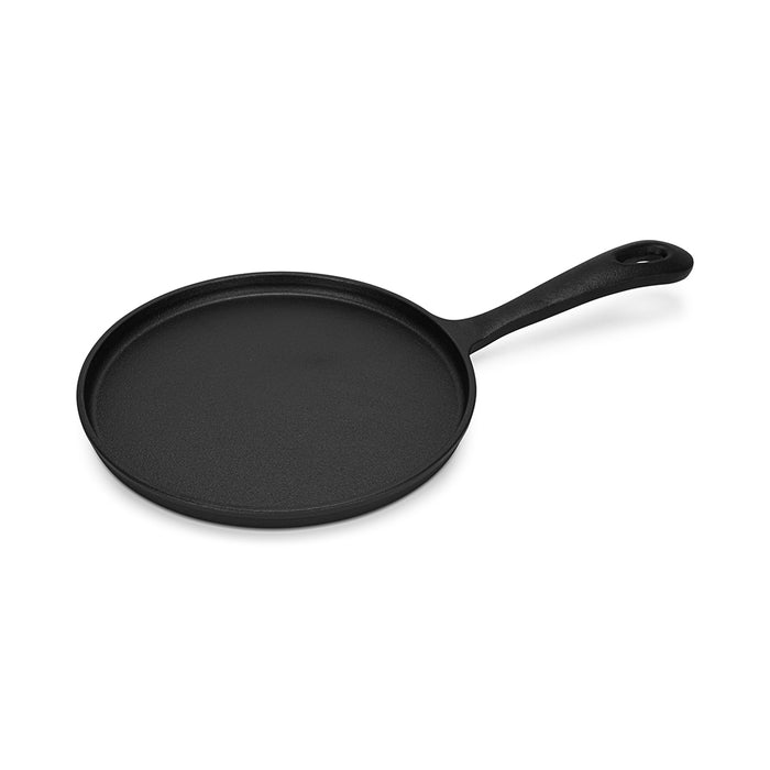 Crepe Pan 22cm, Cast Iron Crepe Pan 1.5cm Deep with Induction Bottom for all Stovetops