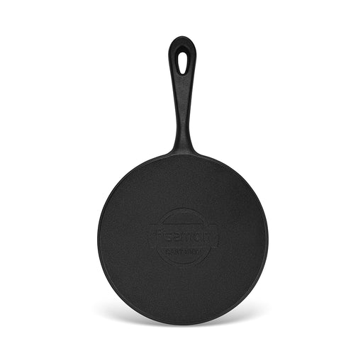 Crepe Pan 22cm, Cast Iron 1.5cm Deep with Induction Bottom for All Stovetops