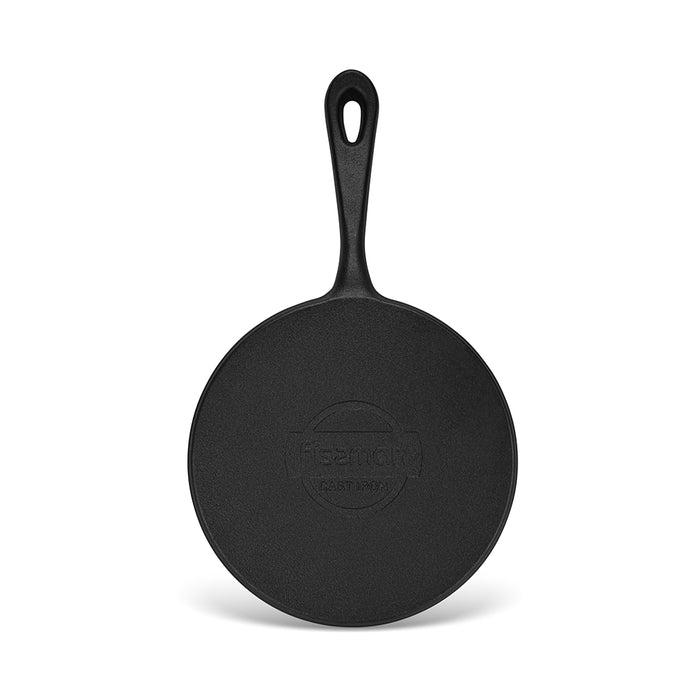 Crepe Pan 22cm, Cast Iron Crepe Pan 1.5cm Deep with Induction Bottom for all Stovetops