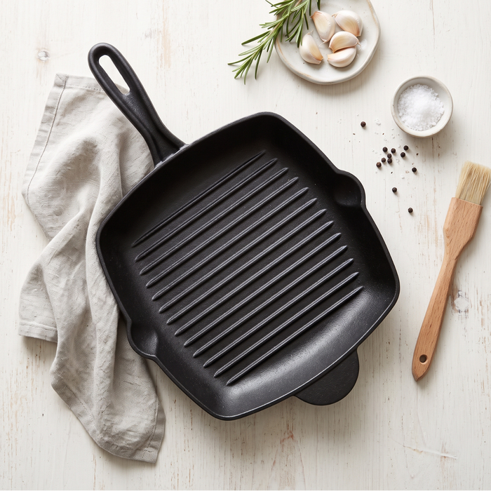Square Grill Pan 27cm Nonstick Cast Iron