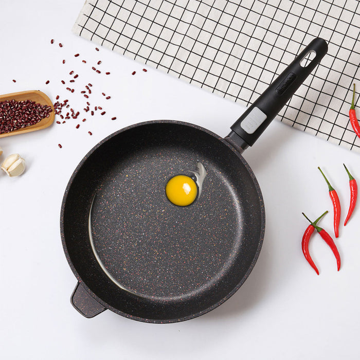 Deep Frying Pan with Detachable Handle 24x6.5cm REBUSTO with Non Stick Coating And Induction Bottom