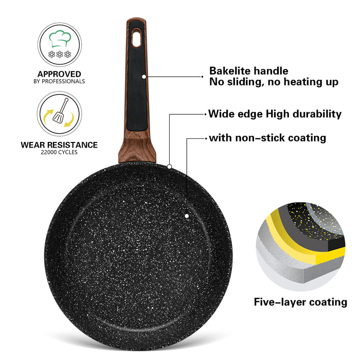 Frying Pan 20cm Diamond Series Aluminum with Induction Bottom