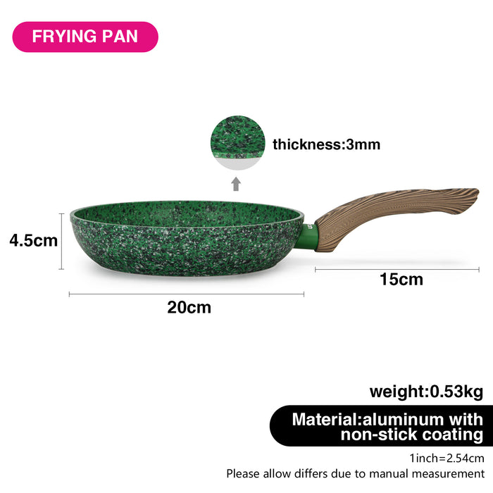 Frying Pan 20cm with Aluminum and Non Stick Coating Pan, Malachite Series