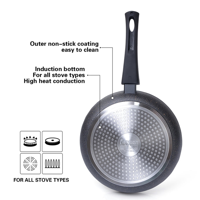 Induction Frying Pan Black Cosmic 20X4.5cm - Detachable Handle 4366