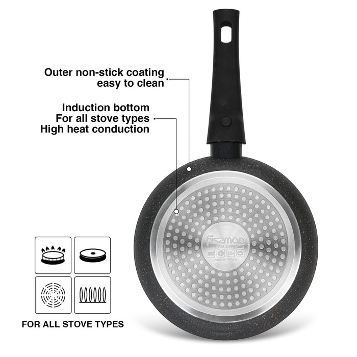 Induction Frying Pan Black Cosmic 20X4.5cm - Detachable Handle 4366
