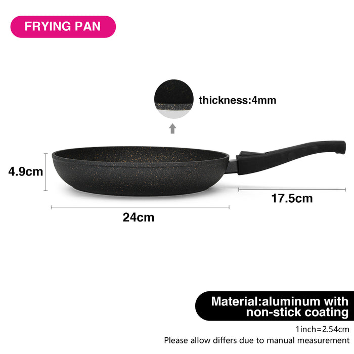 24cm Frying Pan with Detachable Handle Black with Aluminum and Non-Stick Coating Cosmic Series