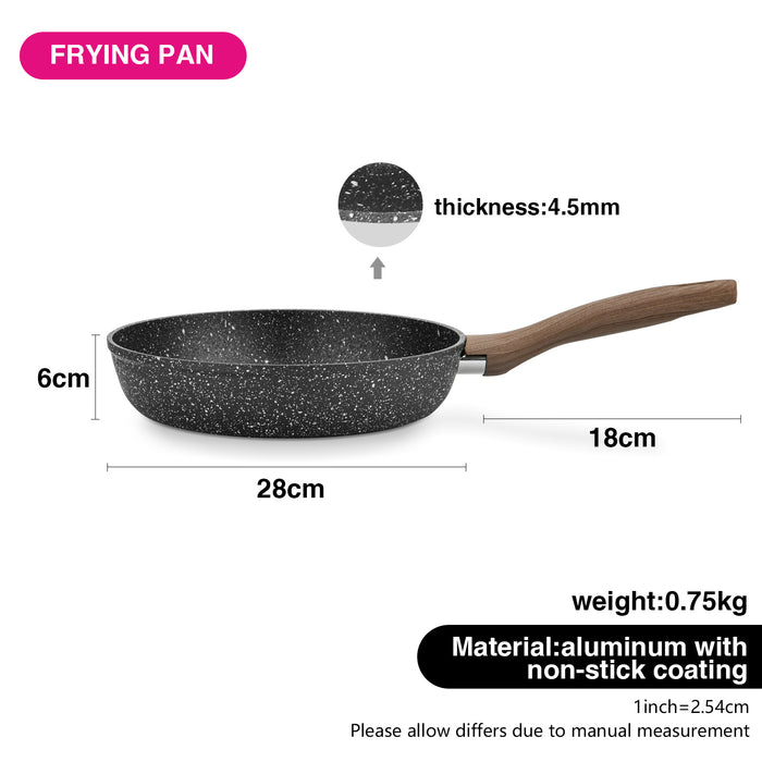 Frying Pan 28cm Grandee Stone with Induction Bottom Aluminum and Non Stick Coating