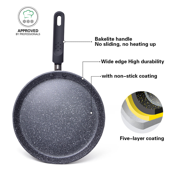 Crepe Pan 20cm Fiore Series Aluminum with Non- Stick and Induction Bottom