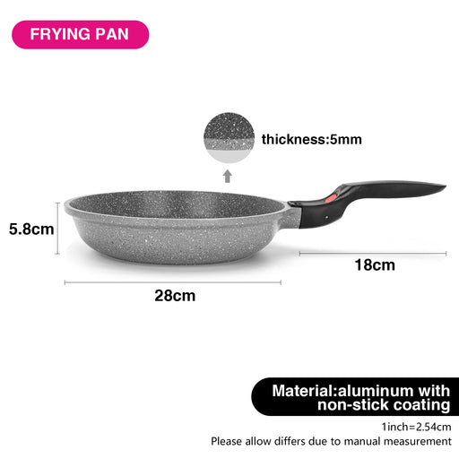 Frying Pan La Granite 28x5.8cm With Detachable Handle And Thermic Point With Induction Bottom (Aluminium With Non-Stick Coating)