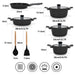 Cookware Set Stella Series Aluminum with Non-Stick Coating, Frying Pan 24cm, Shallow Pot 28cm, Stockpots 20cm, 24cm,28,cm with Cooking Spoon And Turner