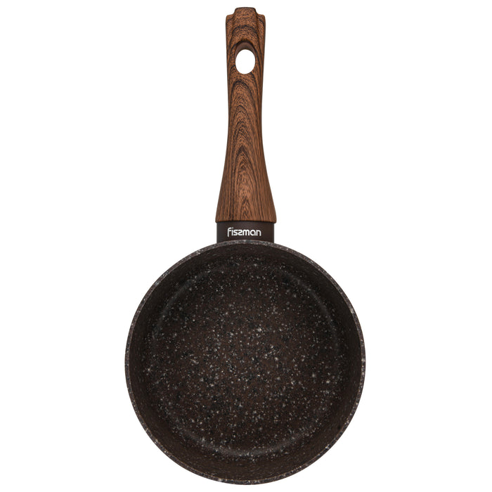 Saucepan Magic Brown 16x7.8cm/1.4 Ltr With Glass Lid With Induction Bottom (Aluminium With Non-Stick Coating)