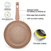 Deep Frying Pan 20cm Latte Series Aluminum with Induction Bottom