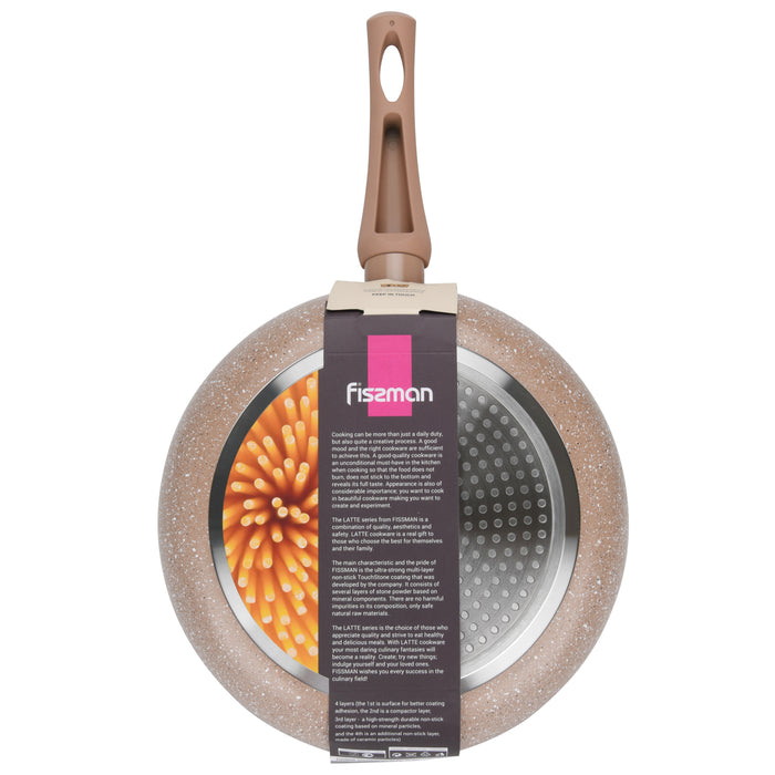 Deep Frying Pan 26cm Latte Aluminum with Induction Bottom