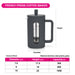 French Press Coffee Maker 350ml Borosilicate Glass