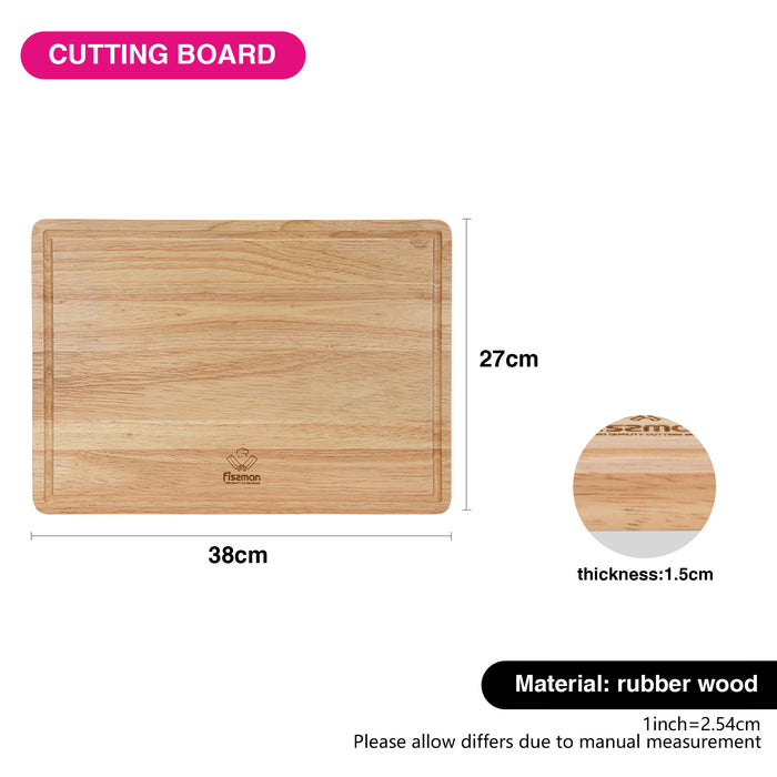Cutting Board 38cm Rubber Wood