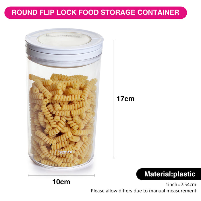 Round Food Storage Container – 1000mL/17cm (Durable Plastic, Airtight)