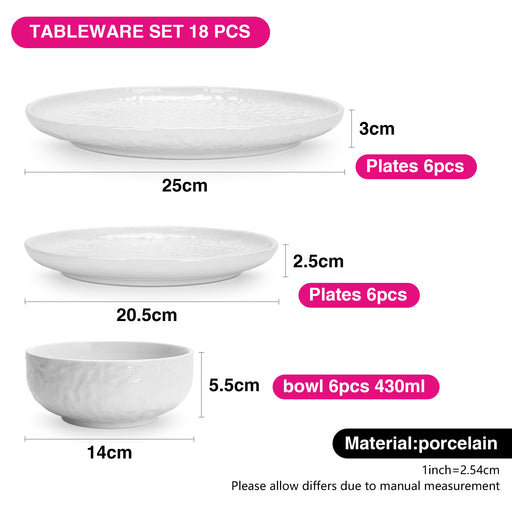 18-Piece Tableware Set Eira Durable Porcelain
