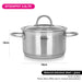 Casserole 18cm With Glass Lid Benjamin Series Stainless Steel