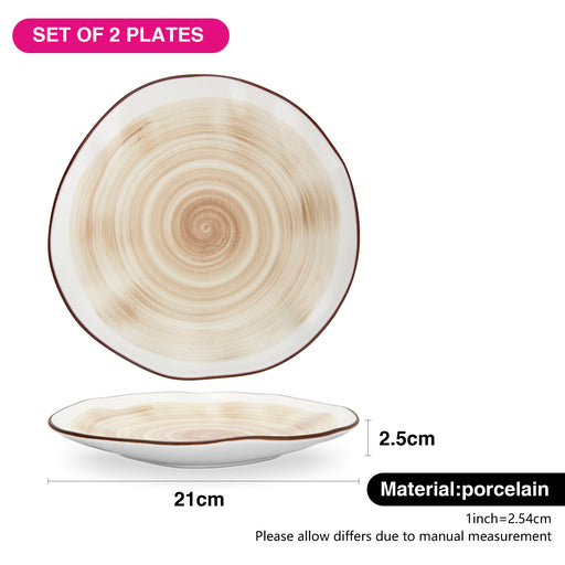 2-Piece Plates Glide Series 21cm Porcelain