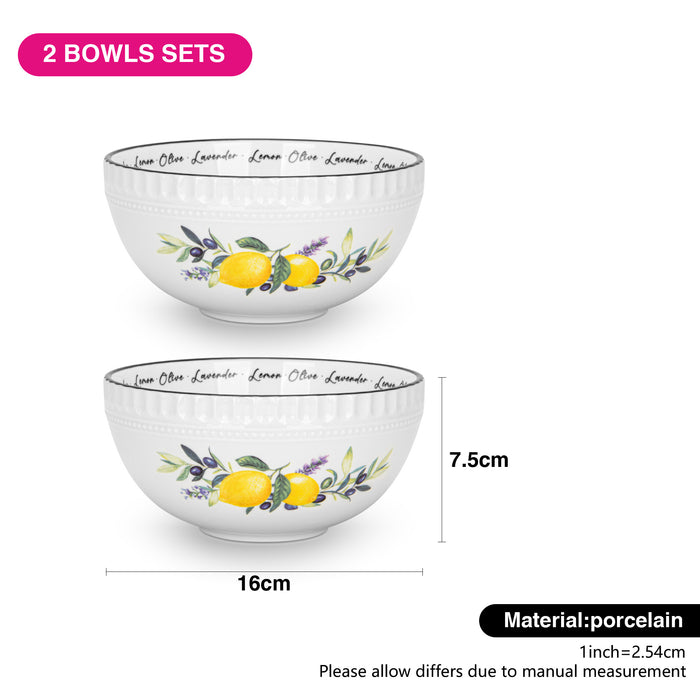 2-Piece Bowl Lemon Provence 16cm Porcelain