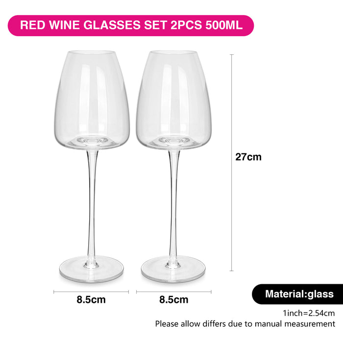 Set of 2 Red Wine Glasses 500 ml (Glass)