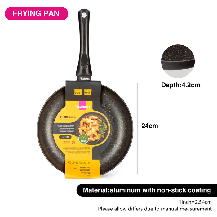 Fry Pan 24cm, Aluminum Touch Stone Non-Stick Coating Frying Pan Forder Series, Induction Bottom