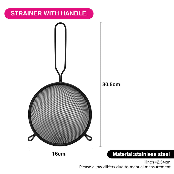 Fine Mesh Strainer 16cm with Handle Hang Hole