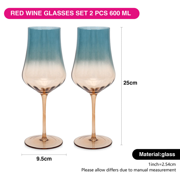 2-Piece Red Wine Glasses 600ml Glass