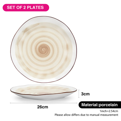 2-Piece Plates Glide Series 26cm Porcelain