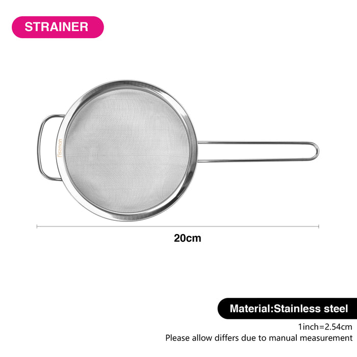 Fine Mesh Strainer 20cm  with Handle Stainless Steel