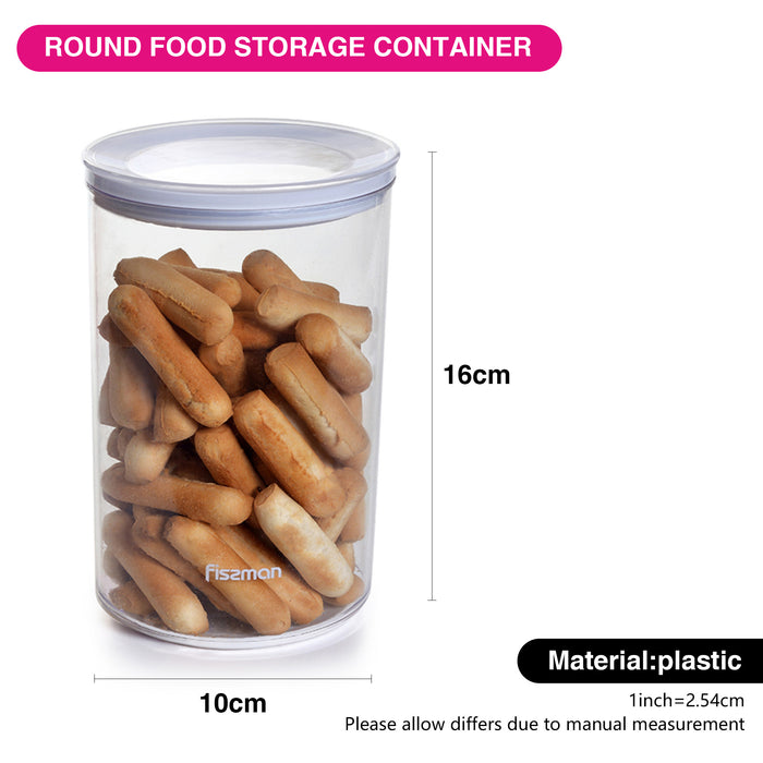 Round Food Storage Container – 1000mL/16cm (Durable Plastic, Airtight)