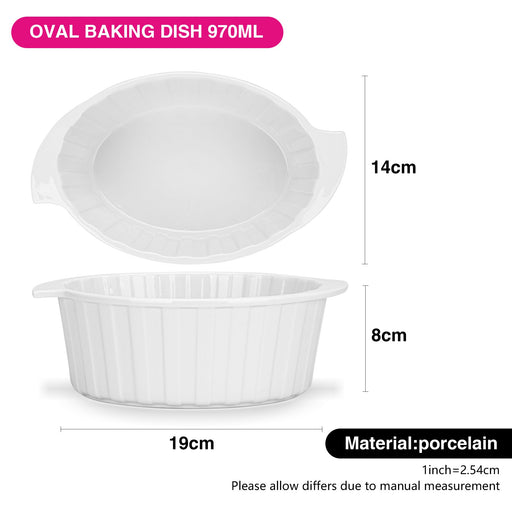 Oval Baking Dish 19x14cm/8cm/970ml Porcelain
