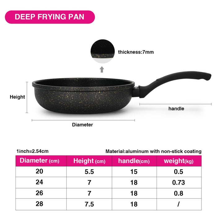 Deep Frying Pan GRACE 20 cm, Aluminum with Non-Stick Coating