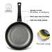 Deep Frying Pan 24cm Grace Series Aluminum Touchstone Coating Black