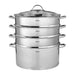 Stainless Steamer Stock Pot with 3 Steamer Insert 32x15cm/12LTR – BARAKAT Multicooker