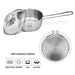 Saucepan With Glass Lid 14x6.5cm /0.9 LTR Stainless Steel with Induction Bottom