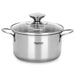 Saucepot with Glass Lid Silver 12x7.5cm Stainless Steel