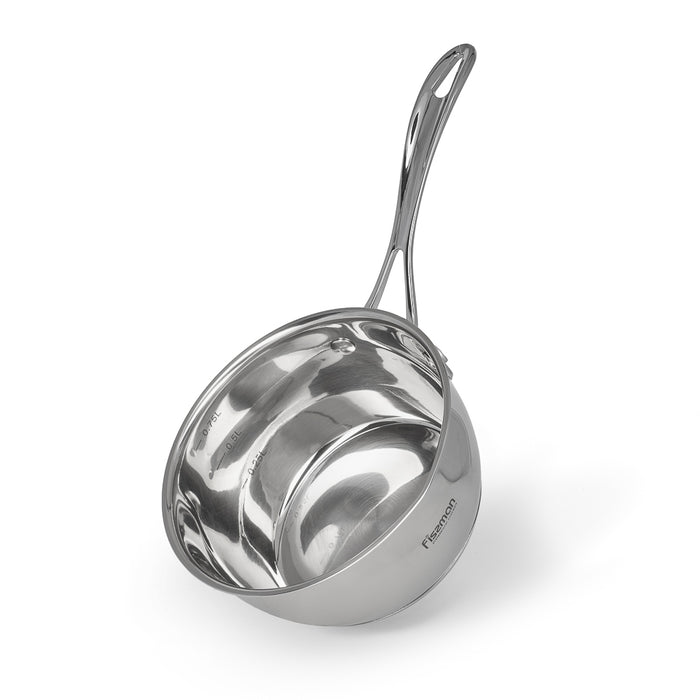 Saucepan 1000mL with Measuring Mark, Stainless Steel Saucepan 14x7cm Felice Series