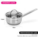 Saucepan 1.5L with Glass Lid, Stainless Steel with Induction Bottom Luminosa Series