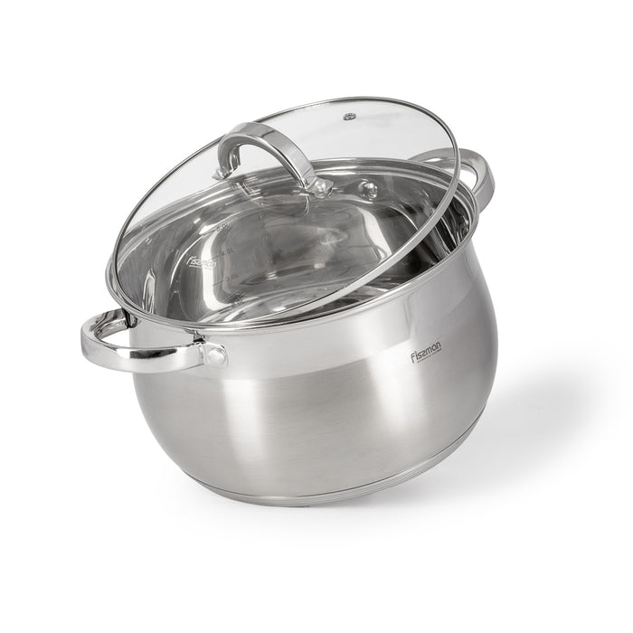 Stockpot Felina 24cm/6.5LTR With Glass Lid Stainless Steel