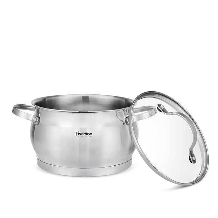 Stainless Steel Saucepan 24cm/6.1 LTR Fabiana Series with 18/10 Stainless Steel (INOX304)