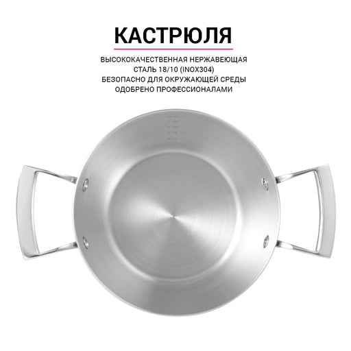 Stockpot With 18x10cm Glass Lid Millenium Series Stainless Steel Silver/Clear 18x10cm/2.1LTR