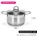 Stockpot MONICA 24cm/6.1 LTR with Glass Lid Stainless Steel